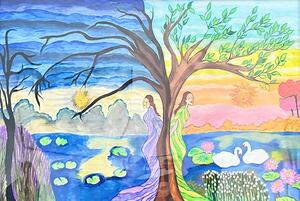 Aishwarya Vachan Shaha   - Emotional Landscape  Acrylic  27x40