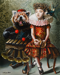 Margo Selski  - Babette s Emotional SupportPet - Oil Painting - 24 X 18