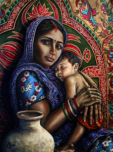 Flora White - Mata Mother  ACRYLIC  18X24