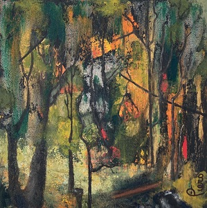Pierrette   Piero Desrosiers    - Le sous-bois - Acrylic - 18 x 18