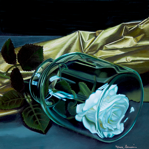 Manon Germain   -  Elegance sous verre  Oil Painting  12 x 12