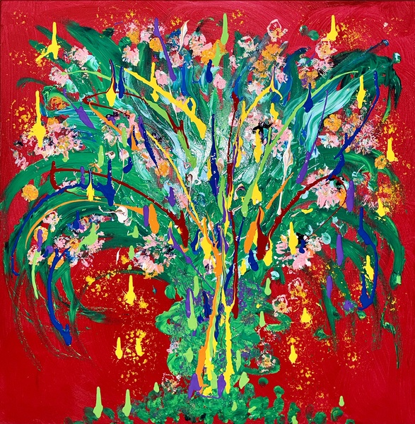 Julien Girard   - Fleur frivole - Acrylic - 24x24 Print