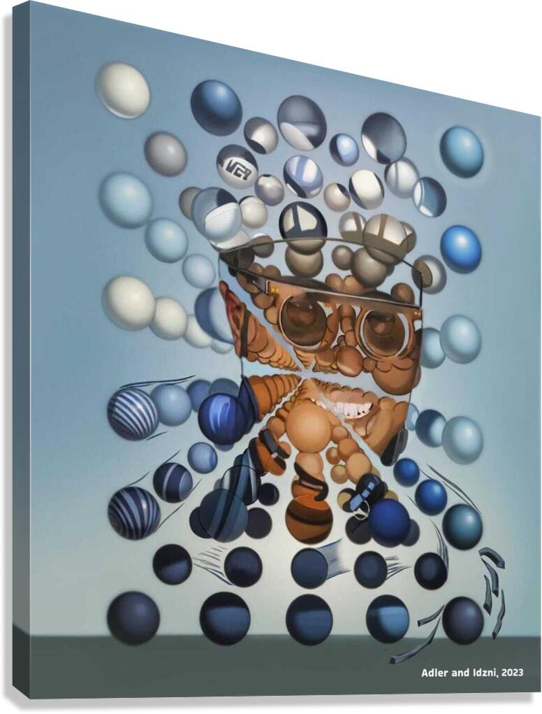 Adler Jean Baptiste  -Portrait a la Salvador Dali  Oil Painting  18 x 24 Canvas Print