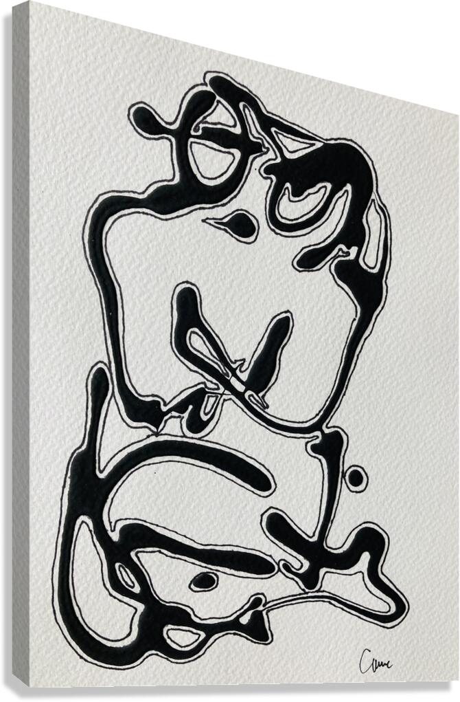 Gillian McConnell  - Lovers - Acrylic - 12”x15” Frame included Canvas Print