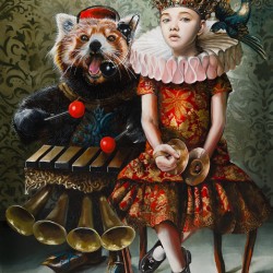 Margo Selski  - Babette s Emotional SupportPet - Oil Painting - 24 X 18