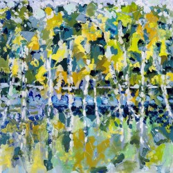 Patricia Walton  - A walk in the forest - Une marche dans le bois - Acrylic - 18 x 18 x 1 12