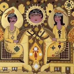 Golnoosha Sahranavard  -  Legend of the Throne  -  La Legende du Trone  Watercolor  16x20 