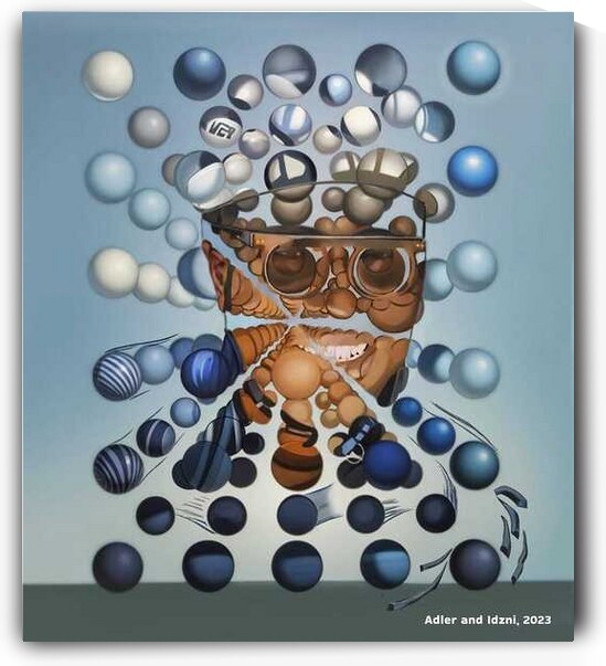 Adler Jean Baptiste  -Portrait a la Salvador Dali  Oil Painting  18 x 24 by Global Art League