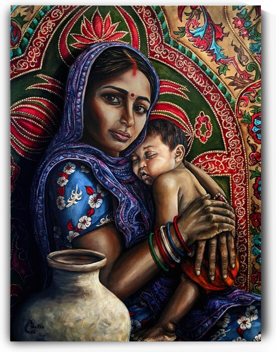 Flora White - Mata Mother  ACRYLIC  18X24 by Global Art League