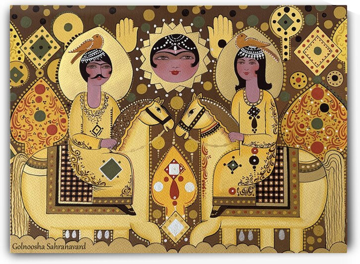 Golnoosha Sahranavard  -  Legend of the Throne  -  La Legende du Trone  Watercolor  16x20  by Global Art League