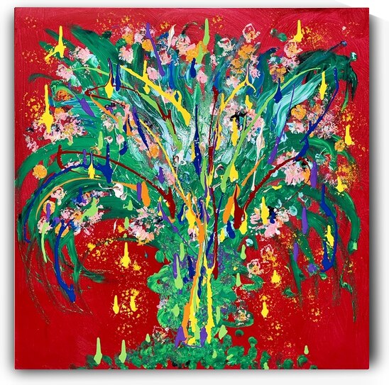 Julien Girard   - Fleur frivole - Acrylic - 24x24 by Global Art League