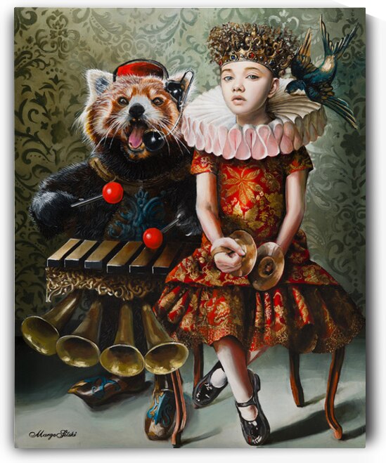 Margo Selski  - Babette s Emotional SupportPet - Oil Painting - 24 X 18 by Global Art League