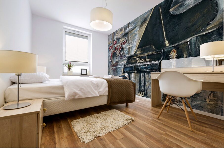 Yuliana Lytvar  - Nocturne Waves  Mix Medium   36 x 36 Mural print