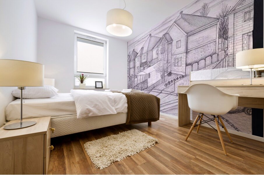 Nermeen Malty   - Exterior Perspective drawing  pencil  11 x14 Mural print