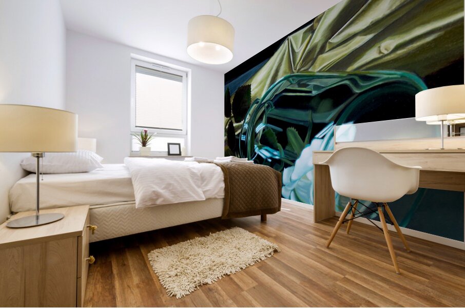 Manon Germain   -  Elegance sous verre  Oil Painting  12 x 12 Mural print