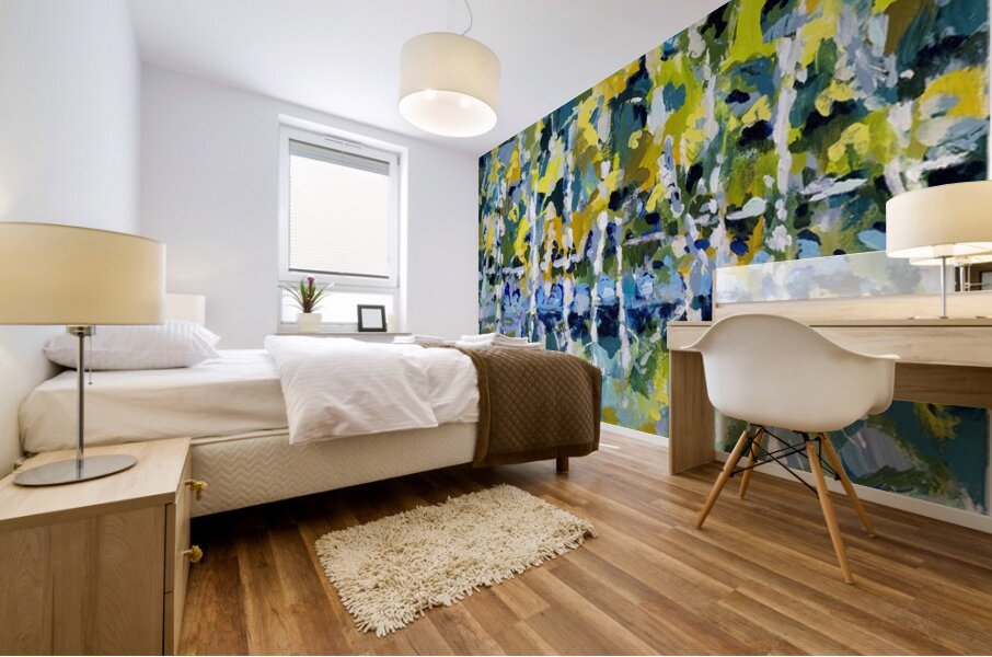 Patricia Walton  - A walk in the forest - Une marche dans le bois - Acrylic - 18 x 18 x 1 12 Mural print