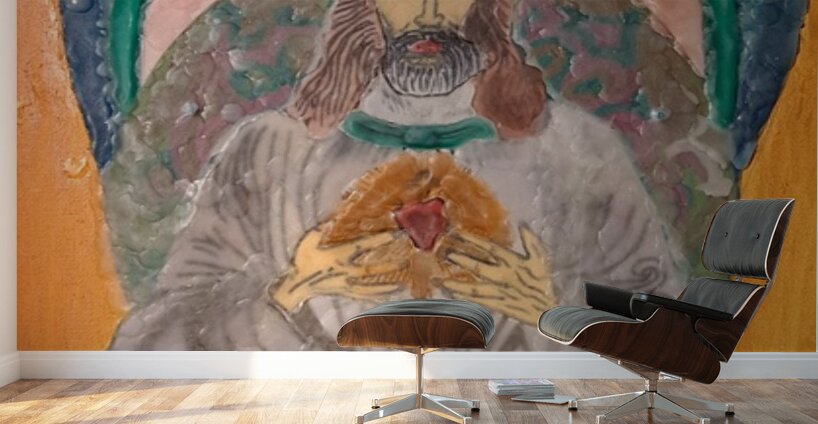 Jose Oliveira   God  Sitting and holding the hear Wall Murals