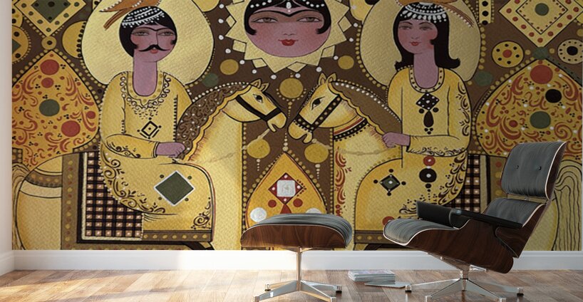 Golnoosha Sahranavard  -  Legend of the Throne  -  La Legende du Trone  Watercolor  16x20  Wall Murals