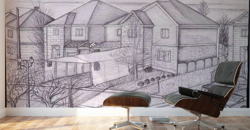 Nermeen Malty   - Exterior Perspective drawing  pencil  11 x14 Wall Murals