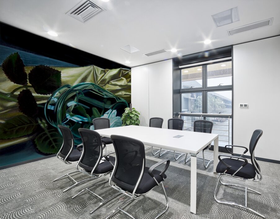 Manon Germain   -  Elegance sous verre  Oil Painting  12 x 12 Wall Printing