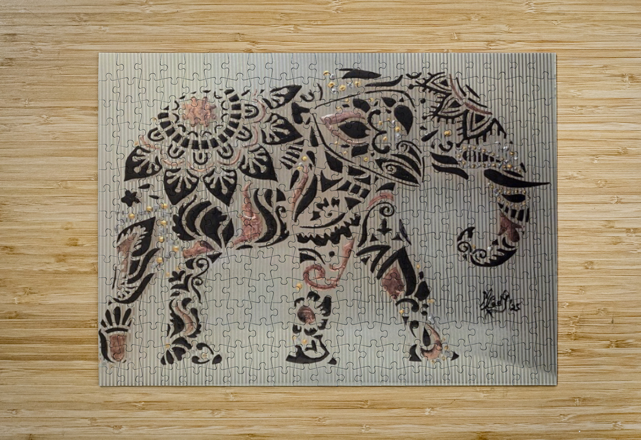 Manon Lebel   Elephantas Maximus : Mix Medium : 2 Global Art League Puzzle printing