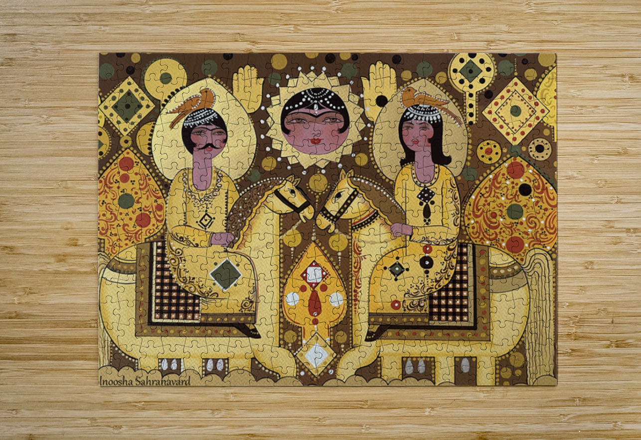 Golnoosha Sahranavard  -  Legend of the Throne  -  La Legende du Trone  Watercolor  16x20  Global Art League Puzzle printing