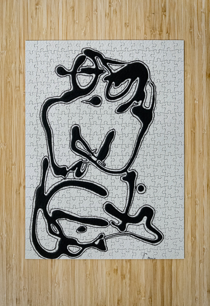 Gillian McConnell  - Lovers - Acrylic - 12”x15” Frame included Global Art League Puzzle printing