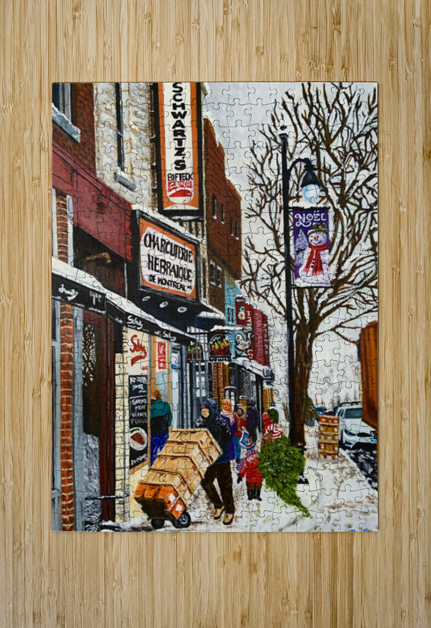 Debbie Underwood   - Schwartzs Deli Montreal - Acrylic - 18 x 14 Global Art League Puzzle printing