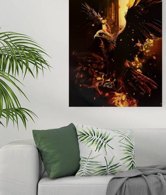 Adonis Kems - A Rising Phoenix  Oil Paintin  24x20 by Global Art League