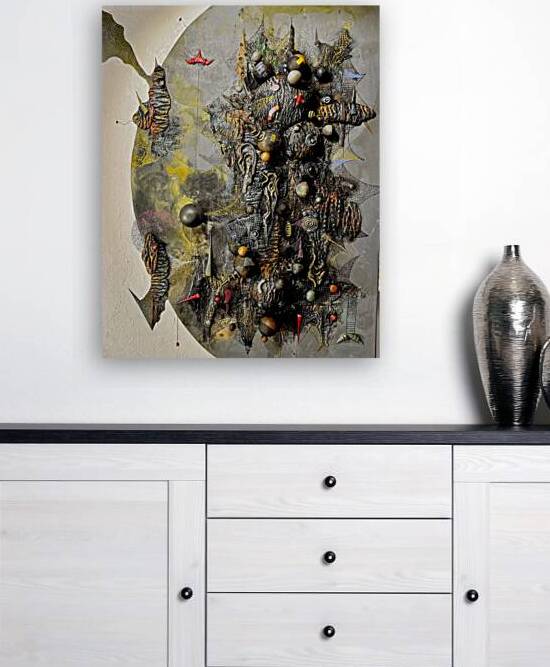 Jun Gueco Cruz  -  Dark Cloud  Mix  Medium  29.5 x 22.5 in by Global Art League