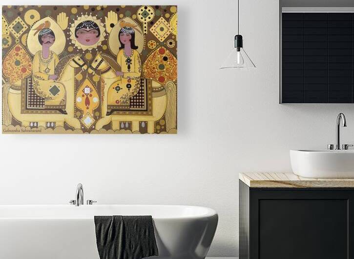 Golnoosha Sahranavard  -  Legend of the Throne  -  La Legende du Trone  Watercolor  16x20  by Global Art League