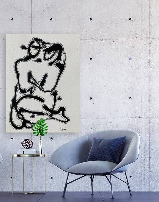 Gillian McConnell  - Lovers - Acrylic - 12”x15” Frame included by Global Art League