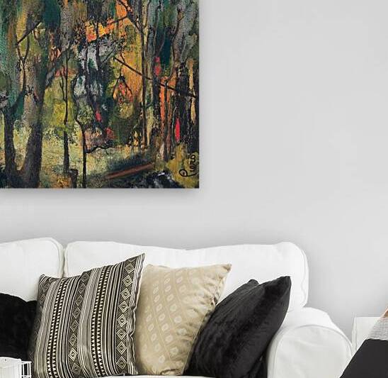 Pierrette   Piero Desrosiers    - Le sous-bois - Acrylic - 18 x 18 by Global Art League