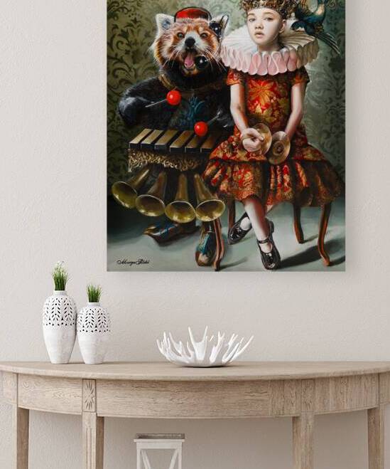 Margo Selski  - Babette s Emotional SupportPet - Oil Painting - 24 X 18 by Global Art League