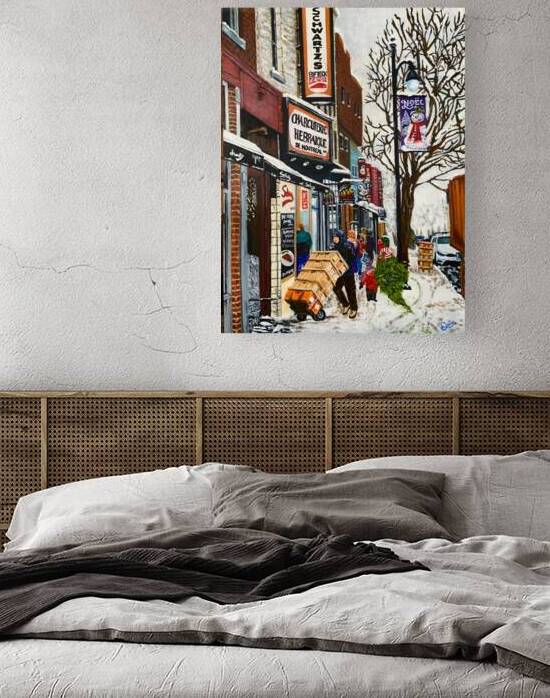 Debbie Underwood   - Schwartzs Deli Montreal - Acrylic - 18 x 14 by Global Art League